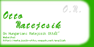 otto matejcsik business card